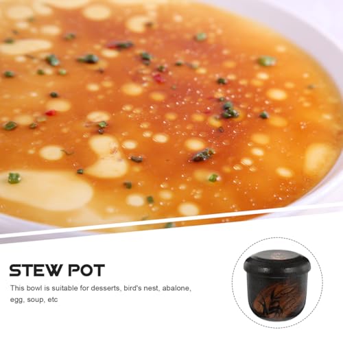 Hemoton Japanese Ceramic Soup Bowl with Lid 2-Piece Set 3.12 Inch Stew Pot for Egg Custard Chawanmushi Miso Soup Serving Dish Ideal for Kitchen and Dining by Hemoton - Image 4