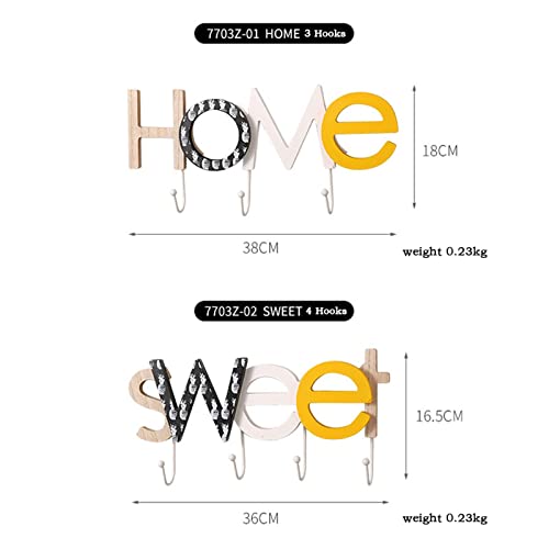 Perchero Sombrero decorativo de pared con letras y ganchos multiusos 4