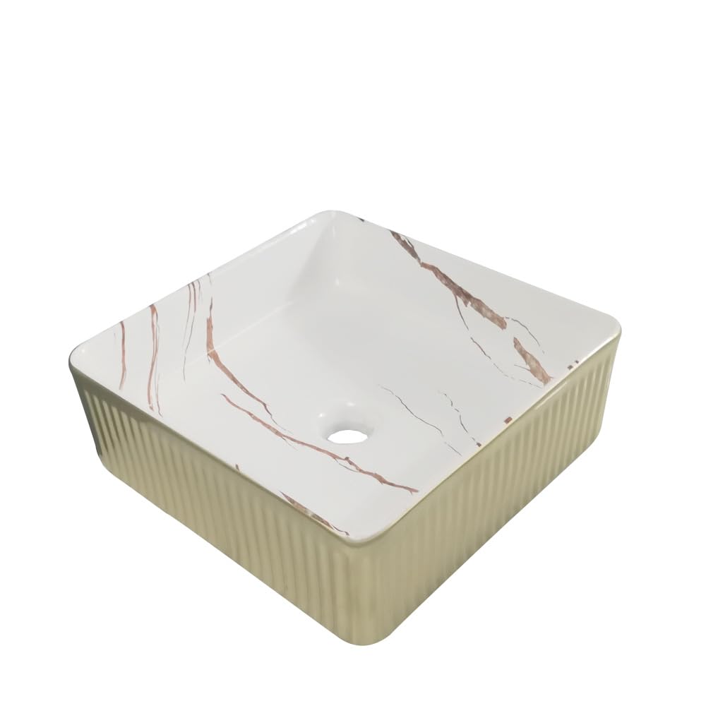 Aertsdfgt One Color Sink Bowl Modern Ceramic Marble Square Washbasin Bathroom Hotel Countertop Basin Sink