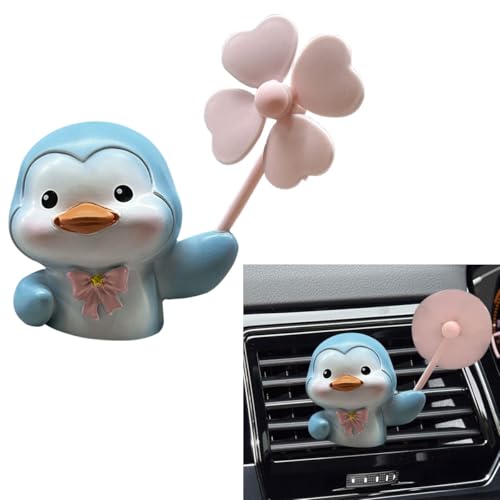 Cute Penguin Car Air Vent Clips, Rotating Windmill Car Air Conditioner Outlet Clip, Animal Car Dashboard Air Vent Trim Clip, Auto Interior Decoration Accessories (Penguin)