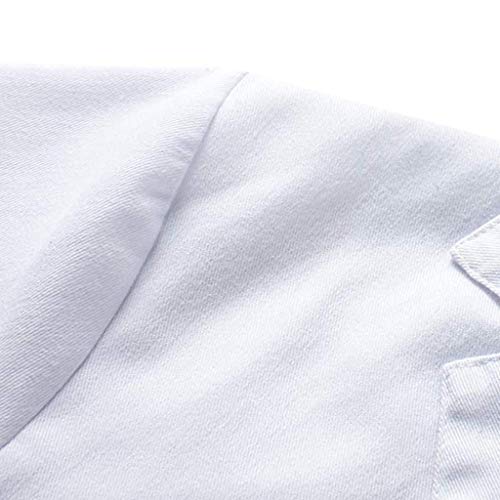 Girls White Coat Long Sleeve Lapel V-Neck Button up Knee Length Workout Jacket Doctor Kit Dress up for Tween Kids3