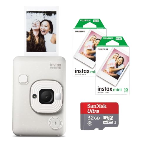 Image of Fujifilm INSTAX Mini LIPLAY Hybrid Instant Camera (Misty White Starter Bundle)