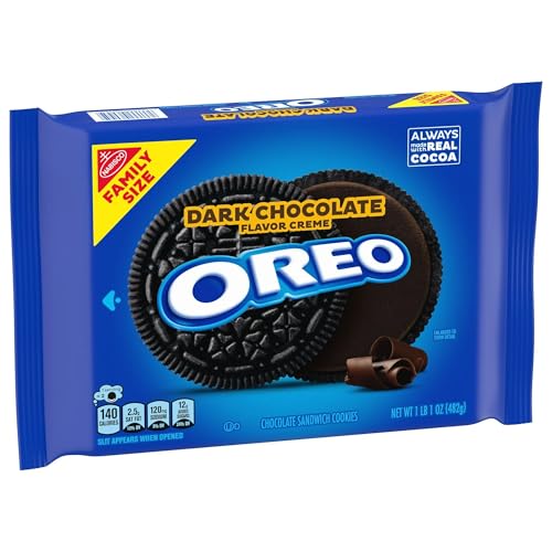Image of OREO Dark Chocolate Creme Chocolate Sandwich Cookies, Family Size, 17 oz