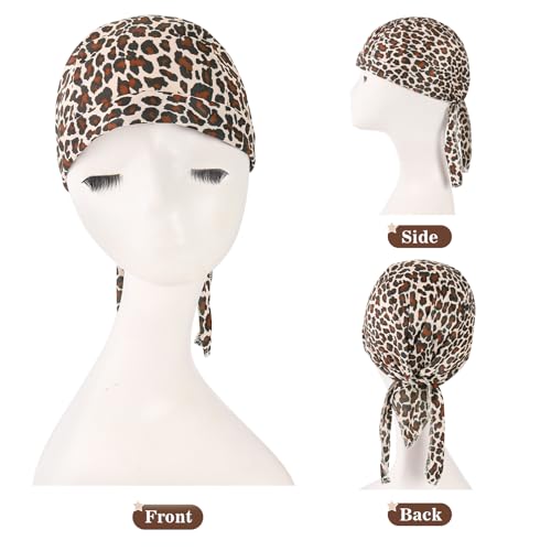 Image of DOCILA 3 Pcs Do Rags for Men Skull Cap Bandana Hat Breathable Helmet Linner Beanie