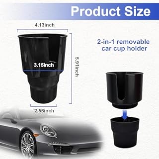 Dickno Cup Holder Expander for Car, 4 Inch Car Cup Holder Expander Adapter, Detachable Expander Car Coffee Mug Adapter Organizer, Car Cup Holder for 32-50 oz Bottles & Cups