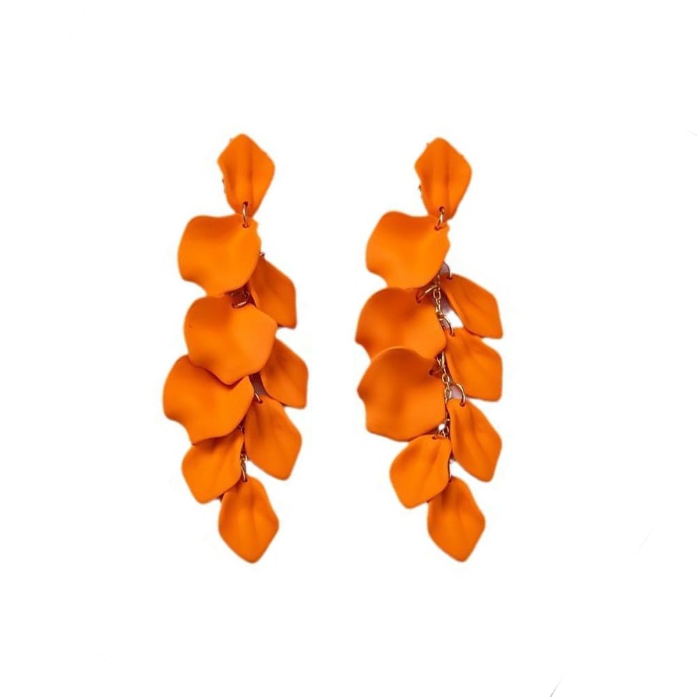 FDEETY Acrílico Pendientes Largo Pétalo Pendientes Colgante Flor Pendientes Borla Pendientes Colorido para Mujer Niña
