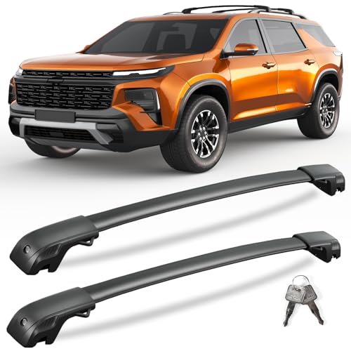 Image of KINGGERI 300lbs Lockable Roof Rack Cross Bars Compatible with Chevy Chevrolet Traverse 2022 2023 2024 2025 2026 with Raised Side Rails, Heavy Duty Aluminum Roof Rails Crossbars Luggage Accessories