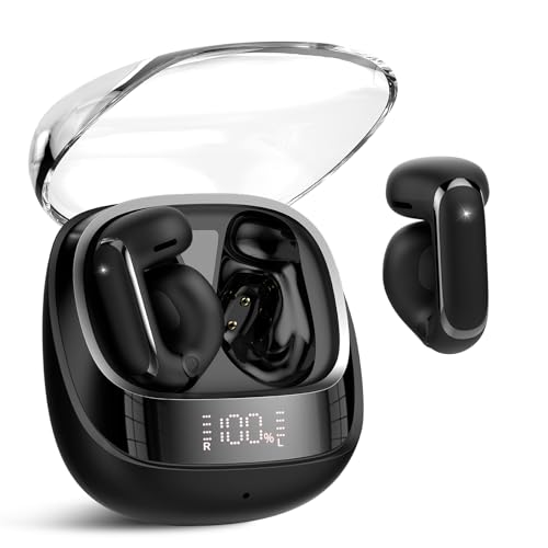 Open Ear Kopfhörer, Bluetooth 5.4 Clip On Kopfhörer Kabellos mit Beeindruckender Klang, 42H Lightweight und Bequem Open Ear kabellose Earbuds, Klare Anrufe, IP7 Ohrhörer für Büro/Fitness/Laufen/Fahren