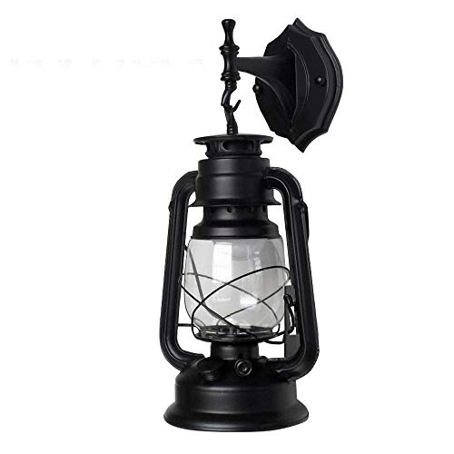 Image of Wall Sconces, Retro Antique Vintage Rustic Lantern Lamp Wall Sconce Light Fixture (Black - 1 Pcs)