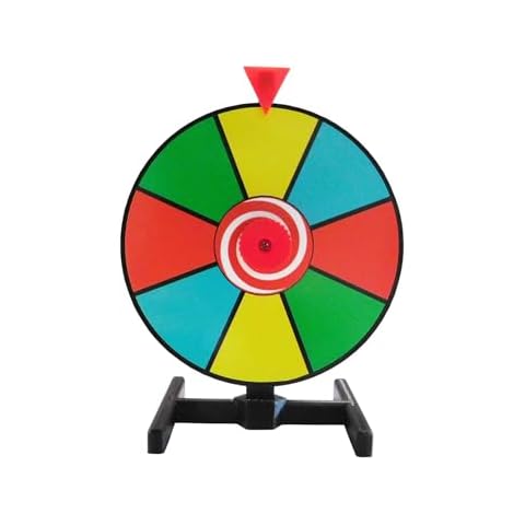Miniature 6 Inch Dry Erase Spinning Prize Wheel with Desktop Stand Cover