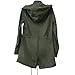 Cekaso Women's Anorak Jacket Lightweight Drawstring Hooded Military Parka Coat, Army Green, TagsizeXL=USsize10-12