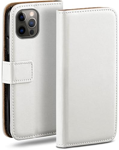 Housse intégrale iPhone 12 blanc moex anti-rayures étui clapet rotatif 360 avec rangement carte