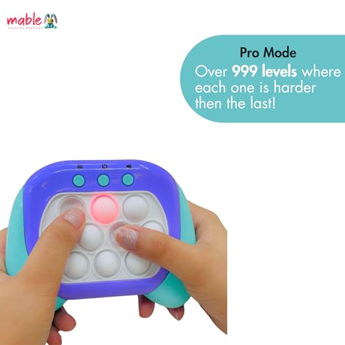 Image of Mable Pop it Pro Game, Fidget Toy with Music for Kids Girl & Boy, Four Modes and Electronic Speed Push Game for Stress Relief and Brain Exercise, Ideal for 3+ Years, Kid Boys and Girls ( Blue)