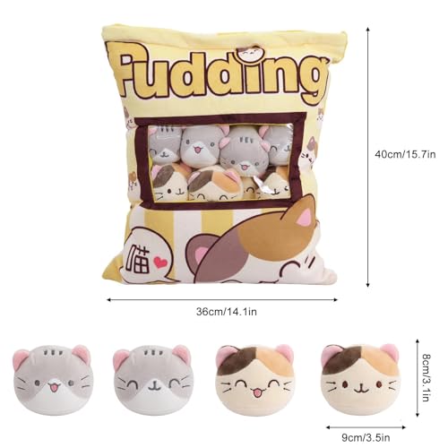 Oreiller pudding peluche chat et coussin de snack mignon pour enfant - 3