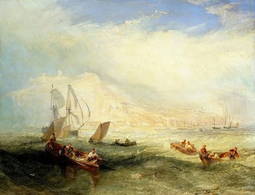 Tableau peinture sur toile marine Turner vintage décoration murale séjour salon 60x90cm