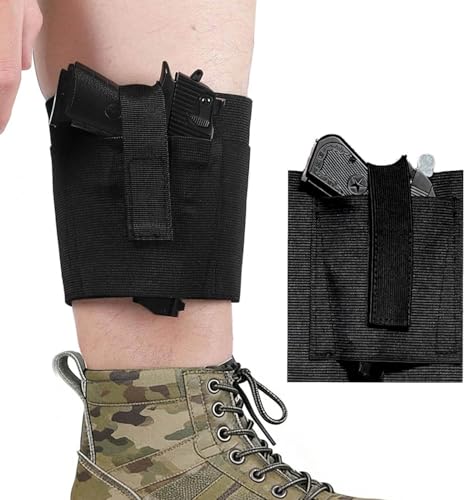 Ugrade Ankle Holster for Concealed Carry, Elastic Leg Holsters with Magazine Pocket for Concealed Carry, Fits Glock 43 26 19, Bodyguard 380, Ruger LCP, 9mm 380, Shield 9mm, Right & Left Hand Draw