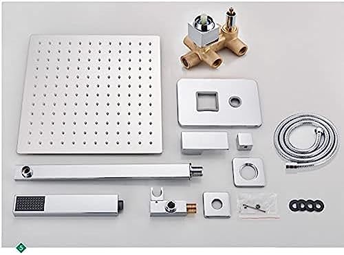 Ensemble de douche chrome 3 voies avec mitigeur de bain mural complet