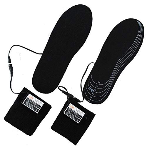 Plantilla calefactable de PIONIN, con fuente de alimentación separada, gran capacidad de batería, suave y flexible, espuma EVA, grosor de 0,19 pulgadas