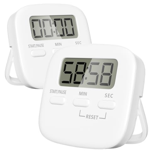 Gvolatee 2 Piezas Temporizador Cocina, Cronometro Digital con Pantalla LCD Grande, Timer Niños con Alarma Fuerte,...