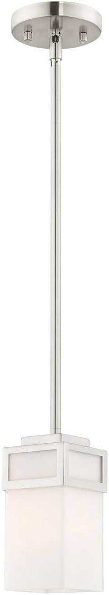 Free Shipping Offer Livex Lighting 40191-91 Harding Brushed Nickel 1 Light Mini Pendant, Medium