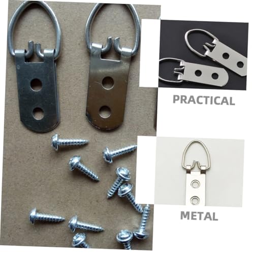 Image of Outanaya 20pcs Heavy Duty d Hangers Strong Load Capacity Hooks for Wall Hanging Pictures Clothes and Artwork Easy Installation d Shaped Picture Frame Hardware