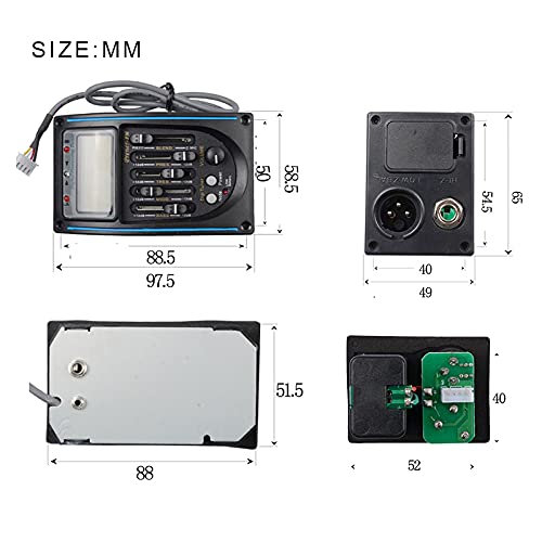 Prener-Pm 5 Band Acoustic Guitar Eq Preamp Lc-5 5-Band Eq Equalizer Pickup Tuner Lcd With Microphone #TOP5