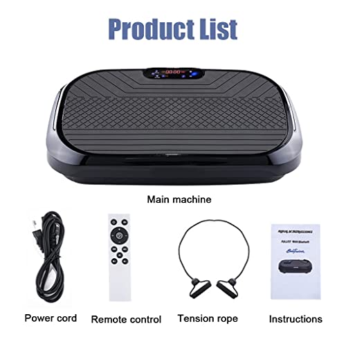 Plataforma vibratoria, masajeador vibratorio de cuerpo completo con velocidad ajustable, control remoto y bandas de resistencia para entrenamiento en gimnasio casero miniatura 7