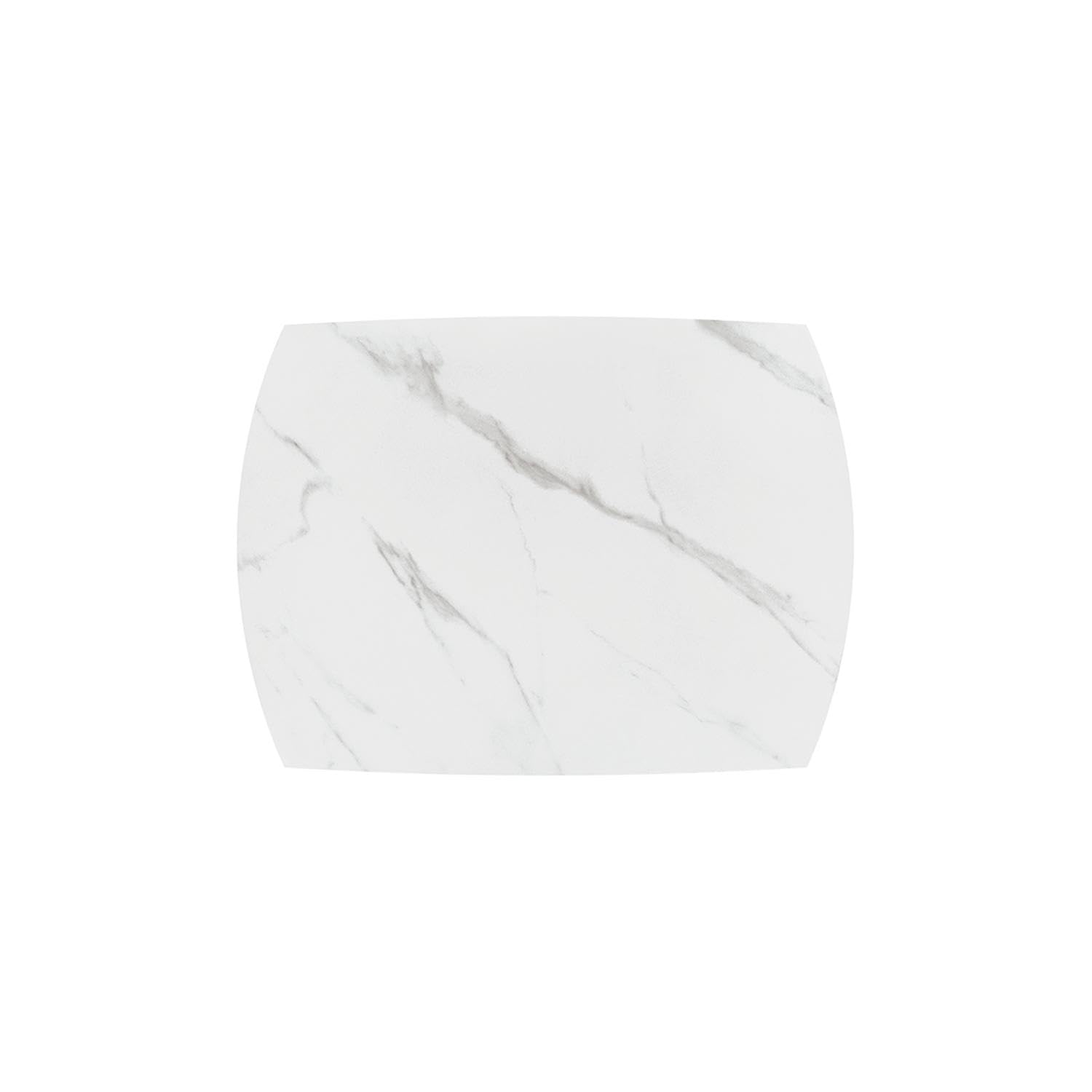 KONTE.DESIGN Tavolo BONIFACIO in ceramica bianco statuario e base in metallo verniciato nero, allungabile 120x88 cm - 180x88 cm