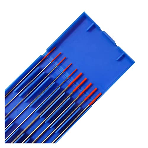 YINGJUN 10 Piezas WT20 1.0/1.6/2.0/2.4/3.0/3.2/4.0mm * 150mm 1/16 Pulgada Tungsteno toriado Cabeza de electrodo de tungsteno de tungsteno Rojo (Color : WT20 3.0x150mm) Cover