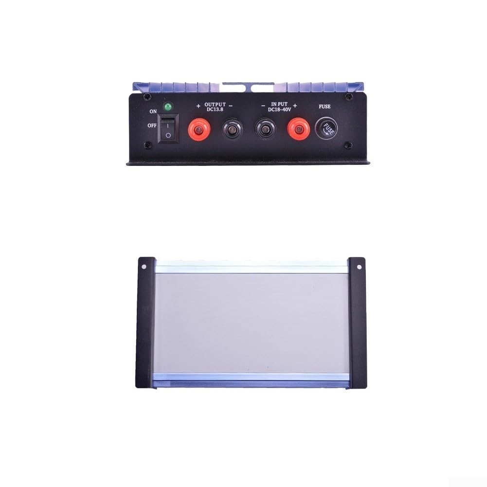 H3800 - Fuente de alimentación para vehículos (65 A, 24 V a 13,8 V, regulador de voltaje, entrada DC18-40 V, fuente de alimentación conmutada de aleación de aluminio, diseño compacto para estaciones