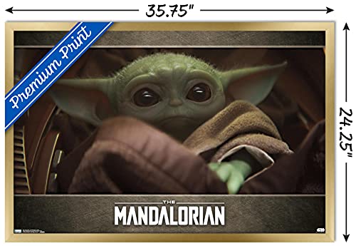 Affiche Star Wars Le Mandalorian encadrée dorée édition premium