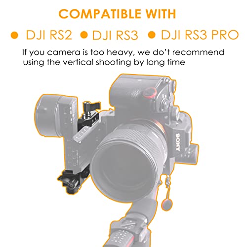 Image of RS3 Vertical Camera Mount,Robust Portrait Mounting Solution Compatible with DJI RS 2 /RS 3 /RS3 PRO for IG YouTube Shorts Tiktok Video Extended Vertical Shooting