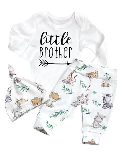 Image of AGAPENG Baby Boy Clothes Newborn Boy Outfits Infant Letter Print Romper Long Pants Hat 3PCS Baby Boy's Clothing