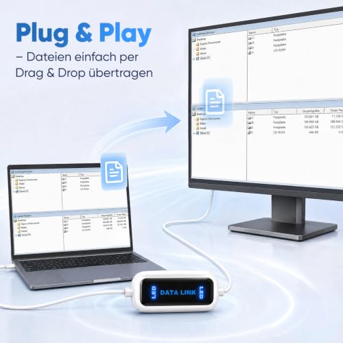 SALCAR Datenkabel High-Speed USB 2.0 PC zu PC Linkkabel für Windows 11/10/8.1/8/7/Vista/XP/2000… – Ansicht 2