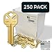 SUMMIT DOORWARE Kwikset Key Blanks in Premium Brass Quality | KW1 Uncut Blank Keys for Home and Professional Use | Pack of 250 Keys
