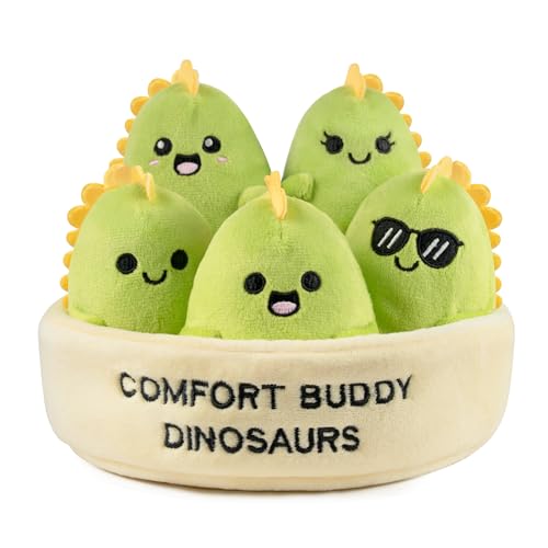 Image of Emotional Support Dinosaur Set of 5, Desk Decor Coworker Gifts | Funny Gifts for Him and Dinosaur Lovers, Cute Office Accessories for Birthdays, Farewells, New Jobs and Work Friends