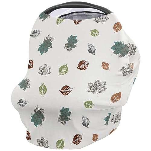 Nursing Cover for Breastfeeding Scarf, Leaves Farmhouse Baby Car Covers Super Soft Multi Use for Canopy Shopping Cart Cover Blanket Stroller Cover