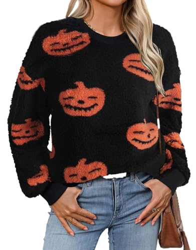 Womens Plush Sweatshirts Crew Neck Long Sleeve Loose Hoodies Pullover Fall Winter Outfits
