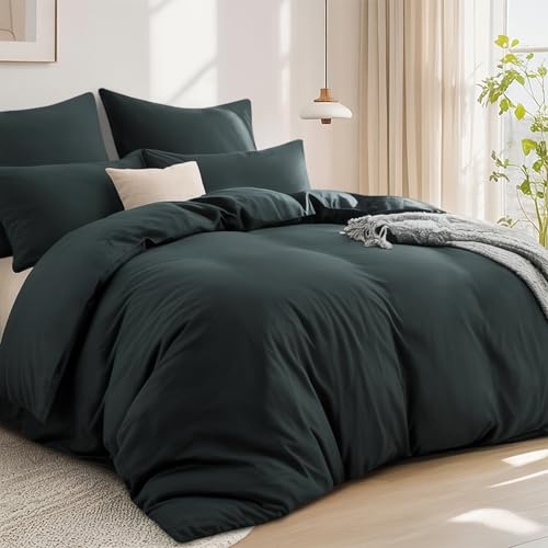 RUIKASI Bettwäsche 200x200 Grau Baumwolle - Baumwolle Bettwäsche-Sets 200x200cm 3teilig mit Reißverschluss… – Ansicht 2