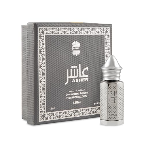 Image of AJMAL Asher Attar Oil| Floral & Oudh Fragrance | Unisex Non-Alcoholic | Long Lasting Attar Men & Women - 12 Ml