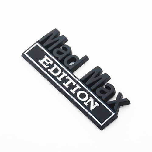 Image of 2Pc Madmax Edition Emblem 3D Badge Stickers with Double Tape for Cars, Trucks, Motorcycles, Boats (Black White)