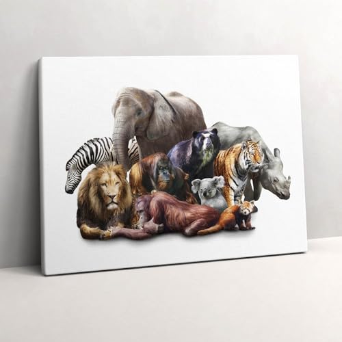Image sur Toile Animaux Sauvages 80x60cm Décoration Murale Peinte