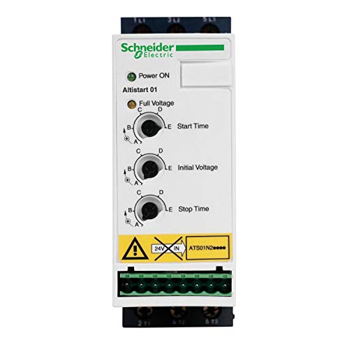 Arrancador progresivo Schneider Electric ATS01N109FT trifásico de 9A y 1,1 kW