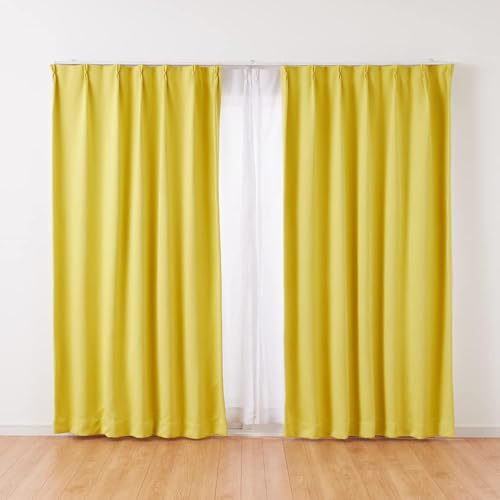 リコメン堂 カーテン 遮光 1級 2級 28色×11サイズ 遮光率99.99% 一級 洗える タッセル付き 遮熱 断熱 保温 節電 省エネ UVカット 防音 (レモンイエロー,幅100cm×丈190cm) リコメン堂 カーテン 遮光 1級 2級 28色×11サイズ 遮光率99.99% 一級 洗える タッセル付き 遮熱 断熱 保温 節電 省エネ UVカット 防音 (レモンイエロー,幅100cm×丈190cm)