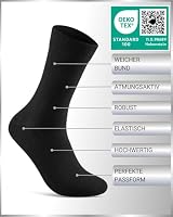 10 Paar Socken Herren 43-46 Schwarz Business Socken Baumwolle Atmungsaktive Anzugsocken 15800 – Ansicht 3