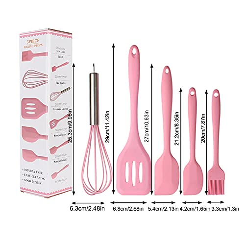 Conjunto de espátula de silicone | Conjunto de utensílios de apoio de cozinha profissional | 5 peças