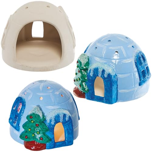 Baker Ross FN615 Iglu Teelichthalter aus Keramik - 2er-Pack,...