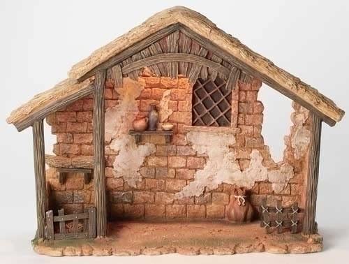 Fontanini by Roman, Lighted Stable, 7.5