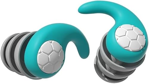 lanci Silicone Noise-Reducing Earplugs with Triple-Layer Noise Filter, Waterproof for Sleeping & Swimming, Comfortable Fit Noise-Cancelling Ear Plugs (cyan)