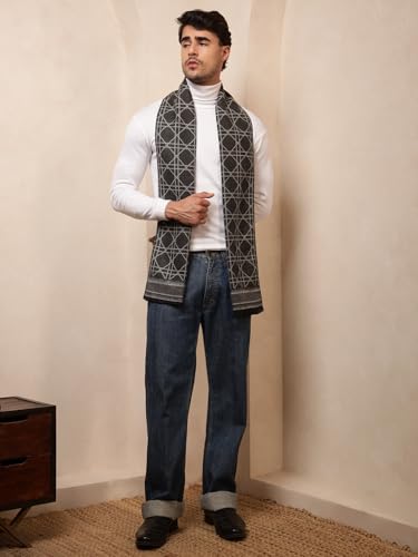 Image of Ravaiyaa - Attitude is everything Men's Reversible Stripe Pattern Winter Wool Scarf, Muffler 72 inchx12 inch Inch